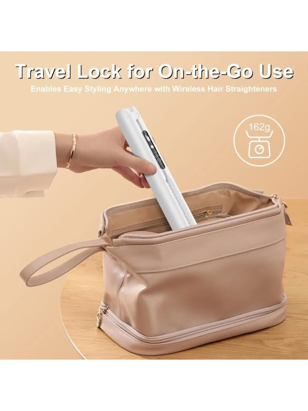 Portable Mini Hair Straightener - Cordless & Corded Dual Use, 1.25